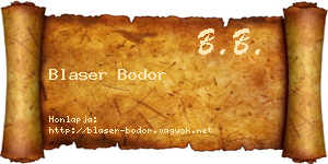 Blaser Bodor névjegykártya